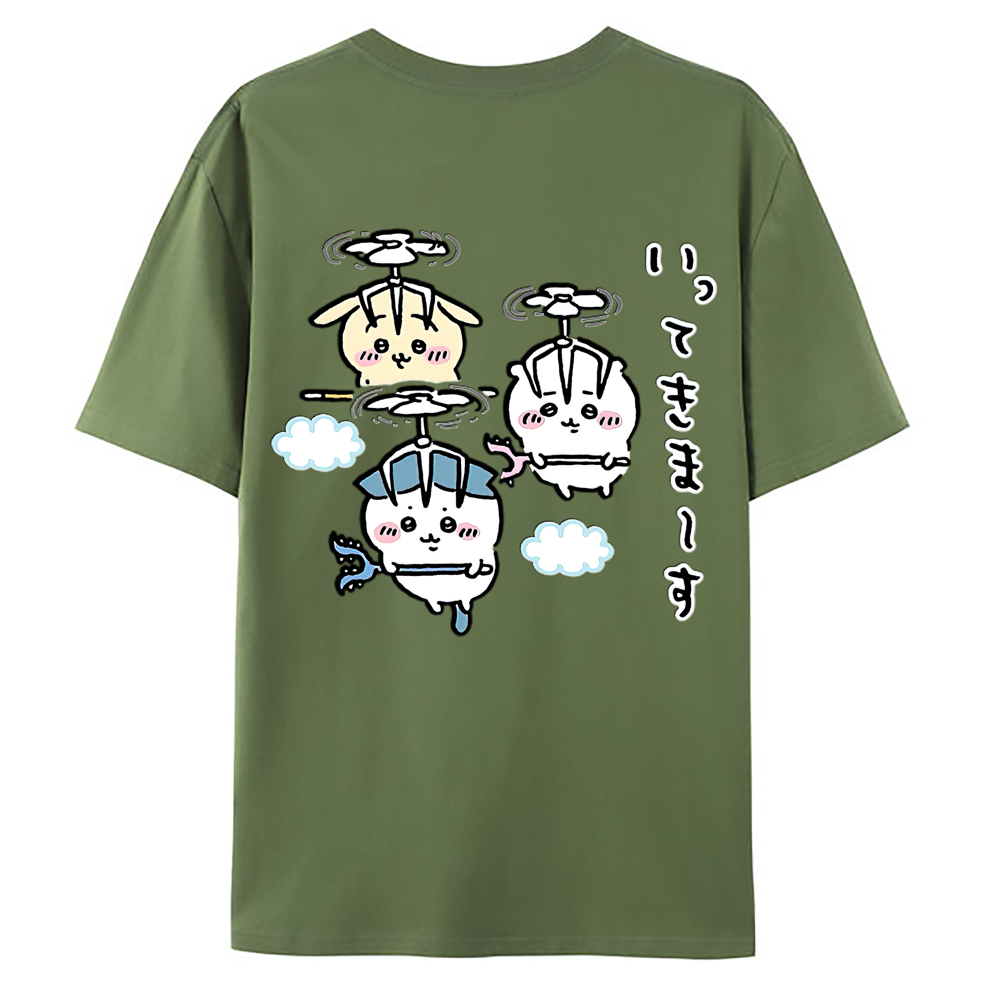 （画像用） ちいかわ ちいかわ Chii-kawa chiikawa 綿100％ メンズ半袖Tシャツ（バックプリント） 通気性